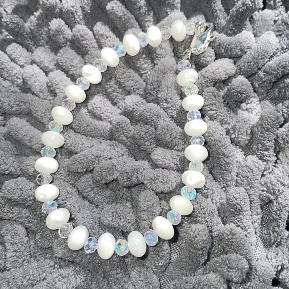 Natural Shell Bead Flat Round Mother of Pearl Rondelle crystal spacers New 7 1/2 - Picture 4 of 10